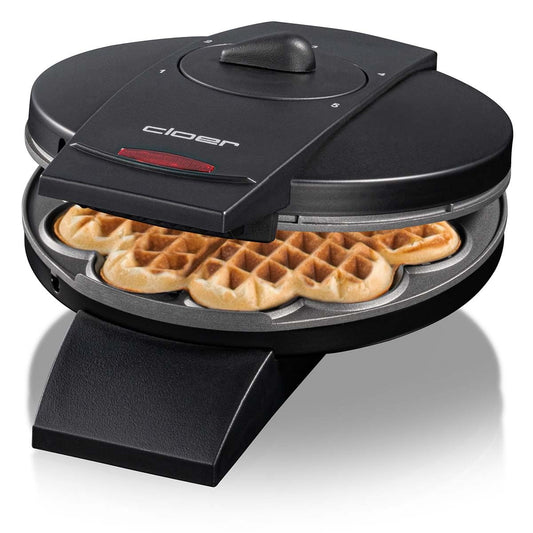 Cloer Waffeleisen – Herzwaffeln, 930W, Ø15,5 cm, Schwarz